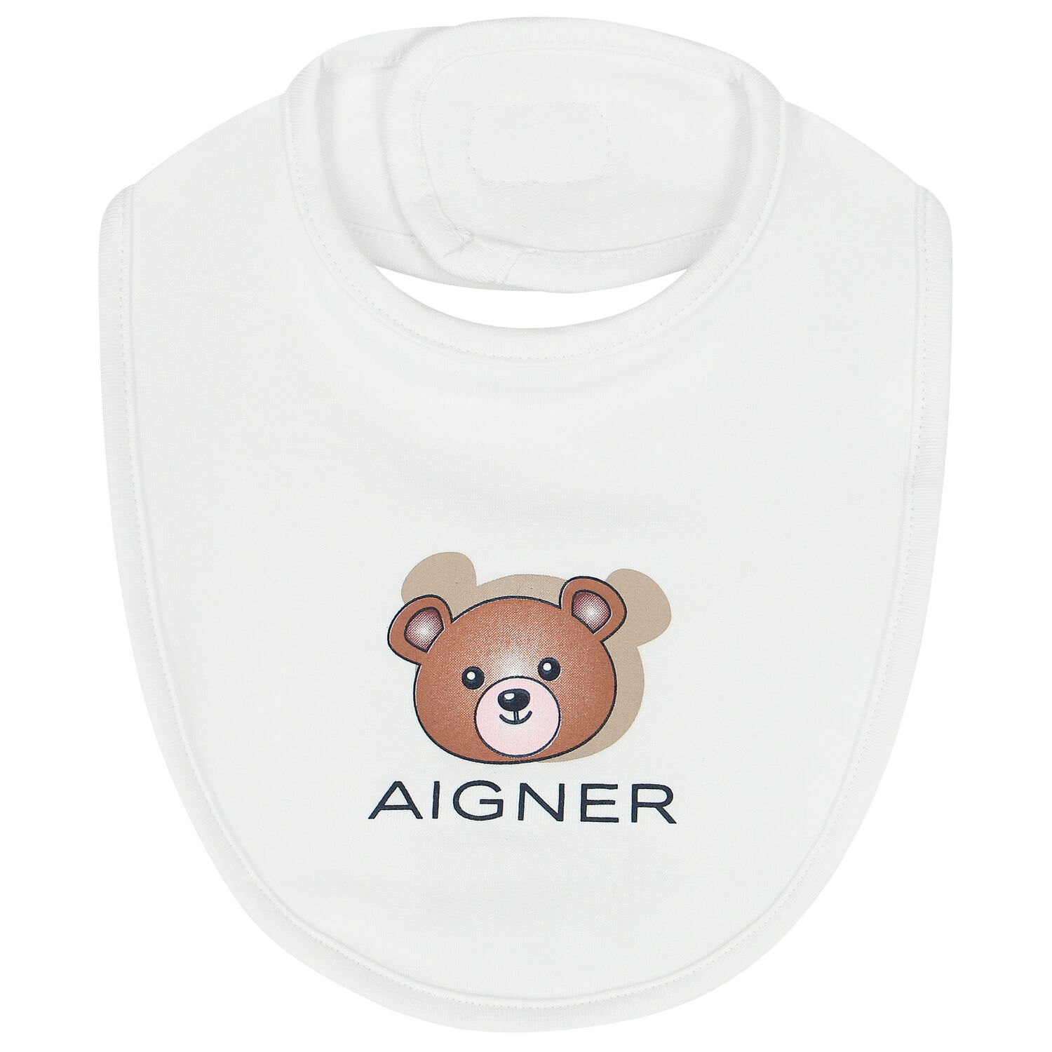 White Logo Baby Bib, 3, hi-res